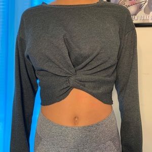 Cute Gray Crop Sweater
